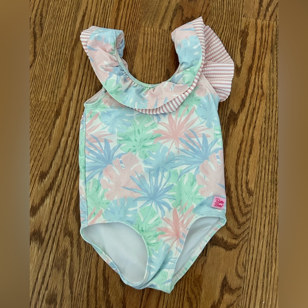 Ruffle Butts Kids Swim One Piece - Pastel Floral